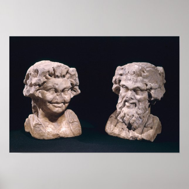 Leiter von Bacchus und Satyr aus einer hermischen  Poster (Vorne)