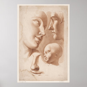 Leiter von Frauen, Mann und Kind 1780 Poster