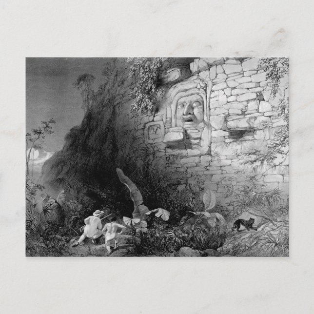 Leiter von Itzam Na, Izamal, Yucatan, Mexiko, 1844 Postkarte (Vorderseite)