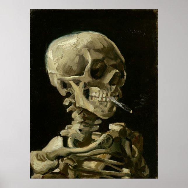 Leiter von Skeleton bei Zigarette von Van Gogh Poster (Vorne)