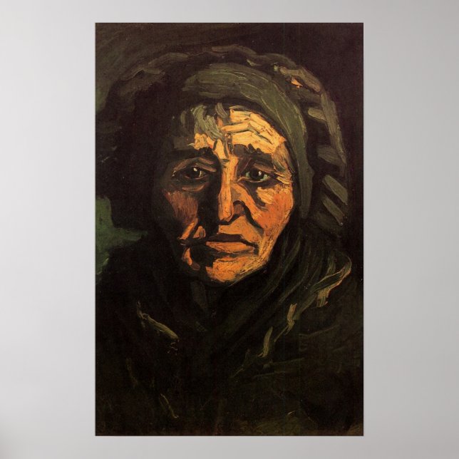 Leiterin der Peasant Woman Lace Cap von Vincent va Poster (Vorne)