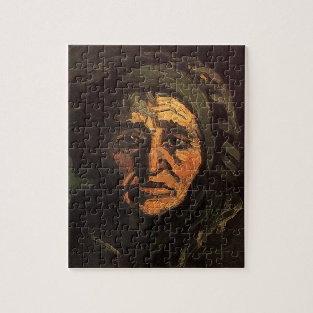 Leiterin der Peasant Woman Lace Cap von Vincent va Puzzle (Vertikal)