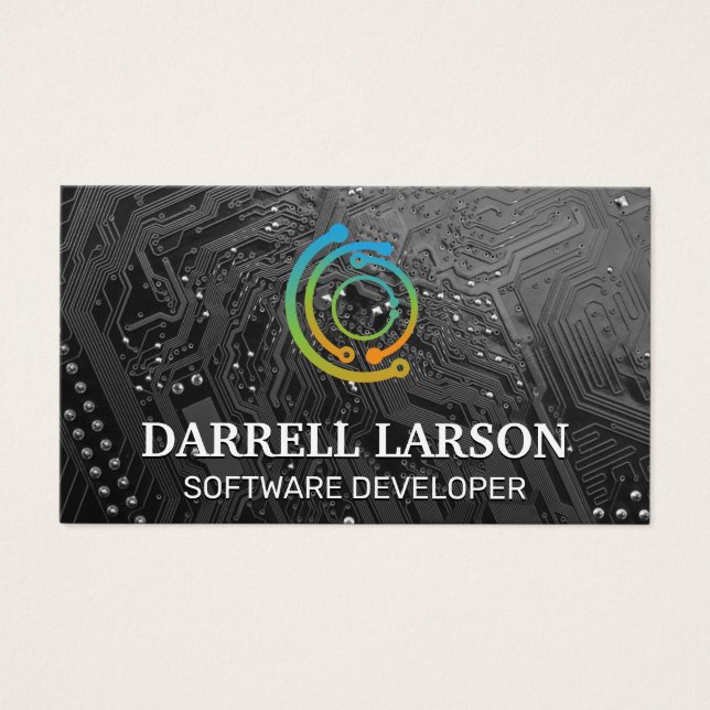 Leiterkarte schwarz | Technologie-Logo (Vorderseite)