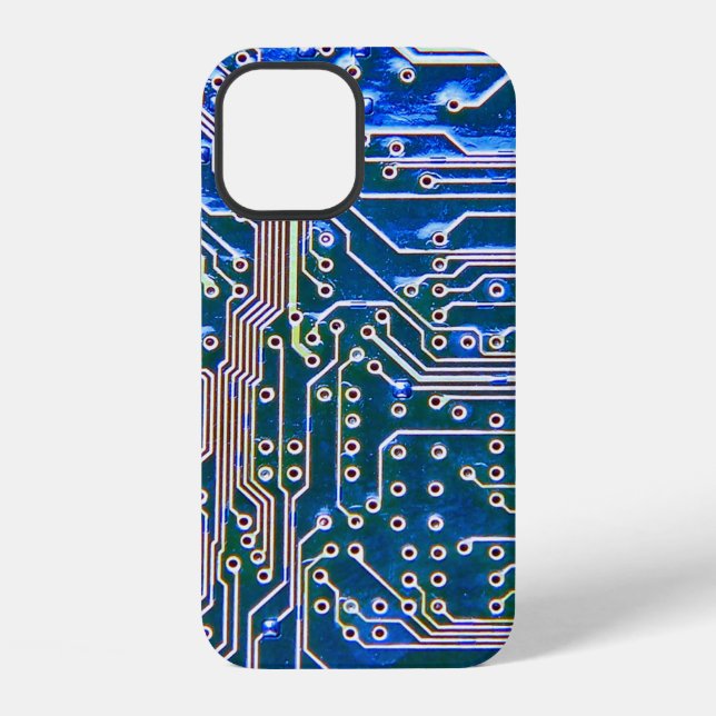 Leiterplatte,computer,blau,kondensator,chip,ci iPhone Hülle (Rückseite)