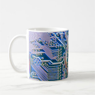 Leiterplatte, Computer,blau,Kondensator,Chip,ci Kaffeetasse