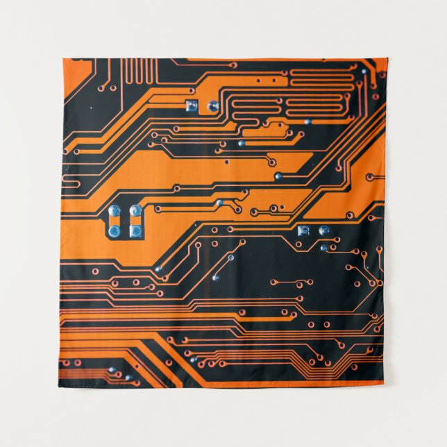 Leiterplatte. Elektronische Computerhardware-Techn Wandteppich (Vorderseite)