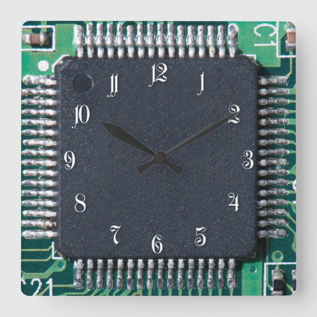 Leiterplatte Quadratische Wanduhr (Vorderseite)