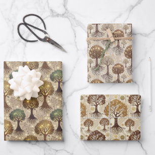 Leiterplatte und Baumwurzeln Geschenkpapier Set