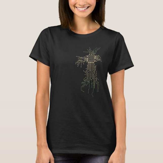 Leiterplatten Layout CPU-Herzrechner-Admin T-Shirt (Vorderseite)