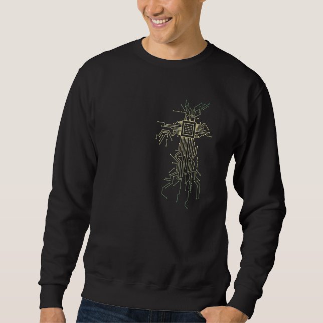 Leiterplattenlayout CPU Herz Computer Admin Sweatshirt (Vorderseite)