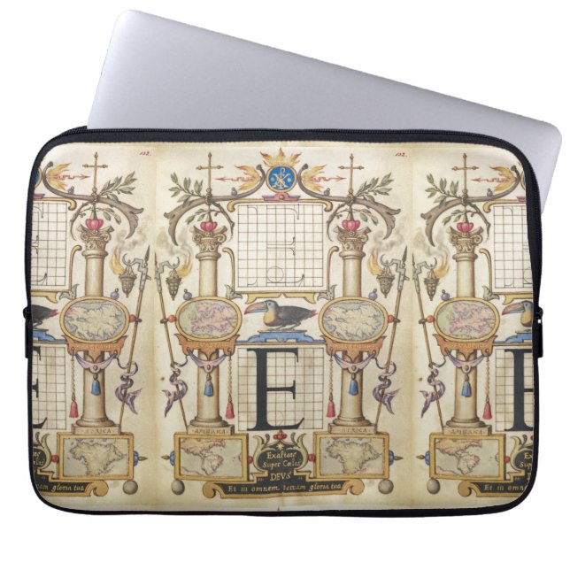 Leitfaden für die Konstruktion des Buchstaben E Laptopschutzhülle (Vorderseite)