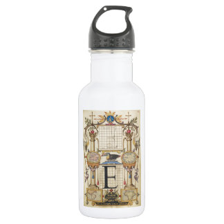 Leitfaden für die Konstruktion des Buchstaben E Trinkflasche