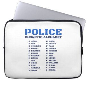Leitfaden zur Polizei Phonetische Alphabet A bis Z Laptopschutzhülle