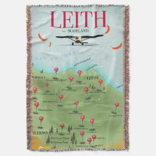 Leith Schottland Vintage-Stilkarte Decke