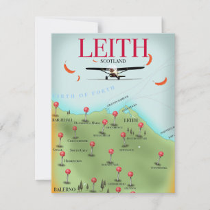 Leith Scotland Vintage Style-Landkarte