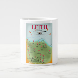 Leith Scotland Vintage Style-Landkarte Jumbo-Tasse