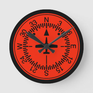 Leitindikator Pilot Luftfahrzeug-Geek Runde Wanduhr