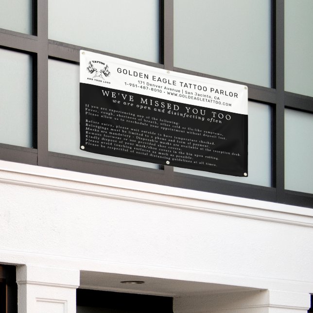 Leitlinien für die Wiedereröffnung des Tattoo-Parl Banner (Äußeres Gebäude)