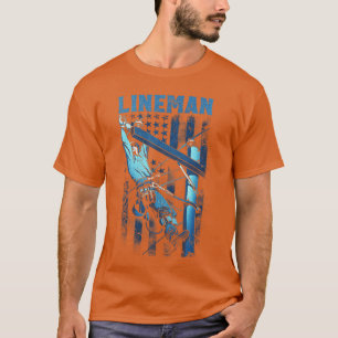 Leitungsmann Amerikanische Flagge Elektrokabel Lei T-Shirt