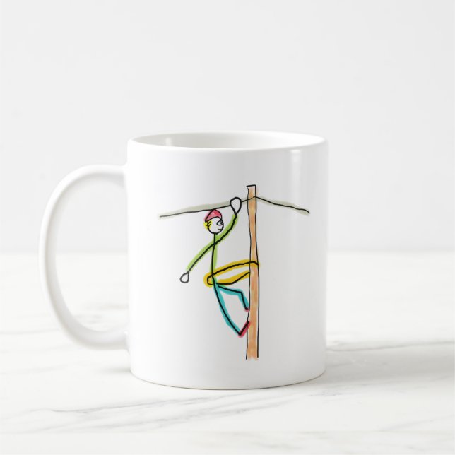 Leitungsmann Stickman Kaffeetasse (Links)