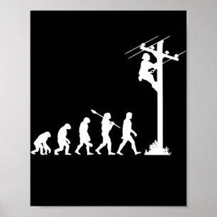 Leitungsmonteur Evolution Elektriker Leitungsmonte Poster