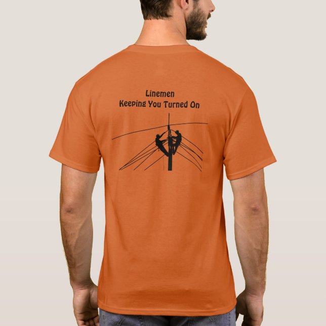 Leitungsmonteure eingeschaltet  T-Shirt (Rückseite)