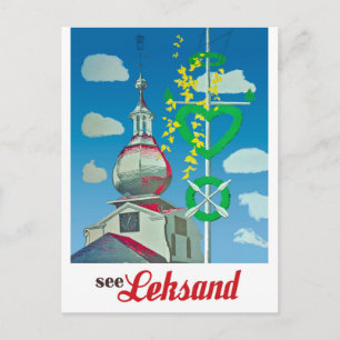 Leksand, Stadtturm, Schweden Postkarte