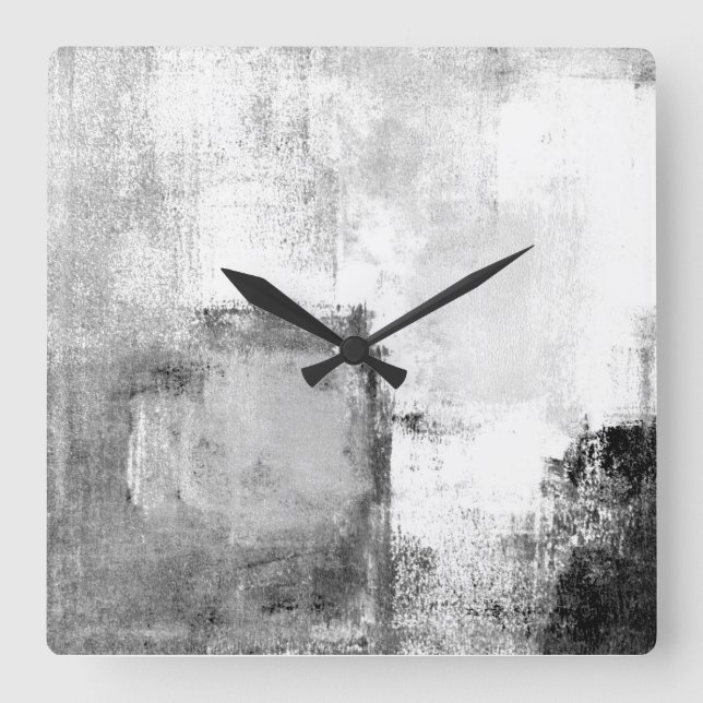 "Lektionen" Uhr Schwarz-Weiß-Uhr Abstrakter Kunst (Vorderseite)