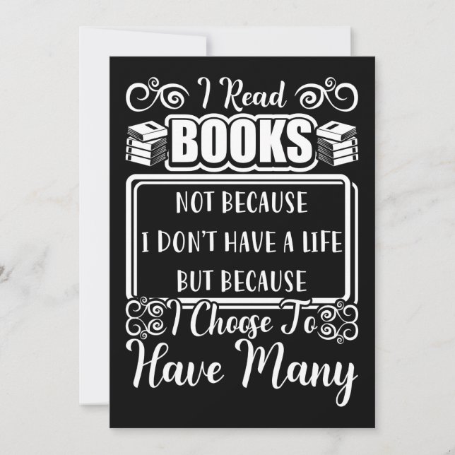 Lektorat Ich habe viele Bücher Dankeskarte (Vorderseite)