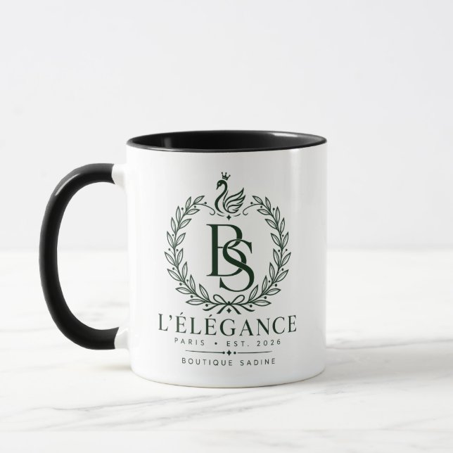 L'Élégance Green Heritage Laurel Monogram Zwei-Tön Tasse (Links)
