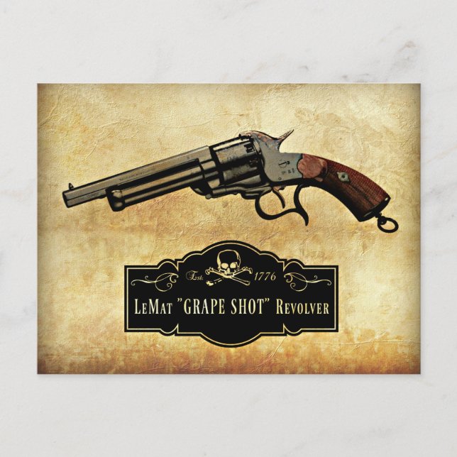 LeMat "Grape Shot" Revolver Gun Print Postkarte (Vorderseite)