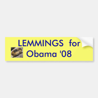Lemming, LEMMINGE für Obama '08 - besonders Autoaufkleber