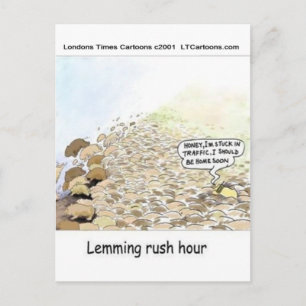 Lemmings Rush Hour Funny Postkarte