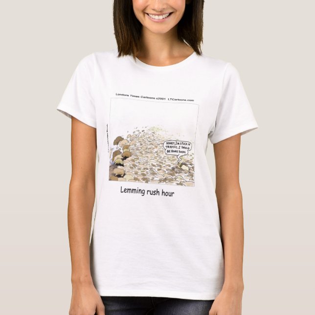 Lemmings Rush Hour Funny T-Shirt (Vorderseite)