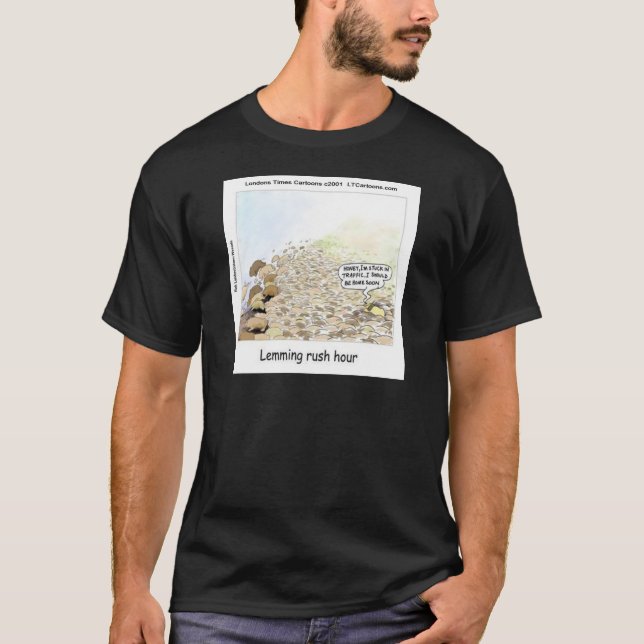 Lemmings Rush Hour Funny T-Shirt (Vorderseite)