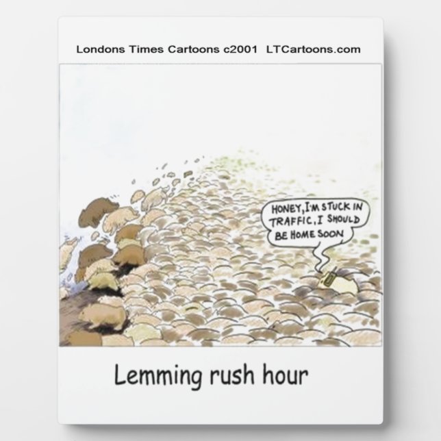 Lemmings Rush Hour Lustig Fotoplatte (Vorderseite)