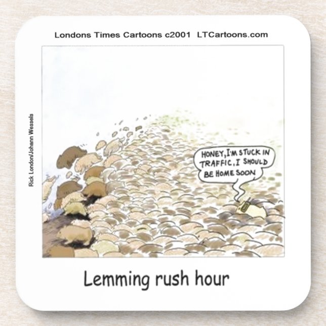 Lemmings Rush Hour Lustig Untersetzer (Vorderseite)