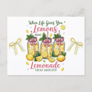 Lemmon Quotes Lemon Juice Watercolor Postkarte