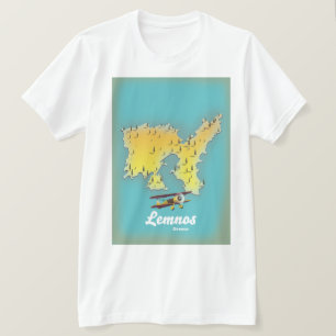 Lemnos Greece Retromap T-Shirt