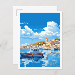 Lemnos Griechenland Art Vintage Reise Illustration Postkarte