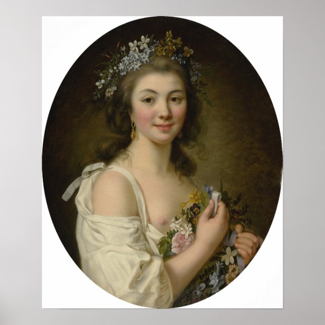 Lemoine - Portrait von Madame Genlis Poster (Vorne)