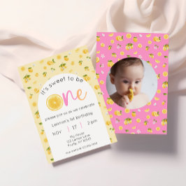 Lemon 1. Geburtstag Foto Einladung