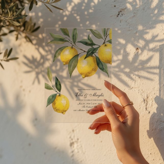 Lemon Acrylic Wedding Acryleinladungen (Von Creator hochgeladen)