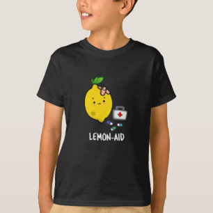 Lemon aid Funny First Aid Lemon Pun Dark BG T-Shirt