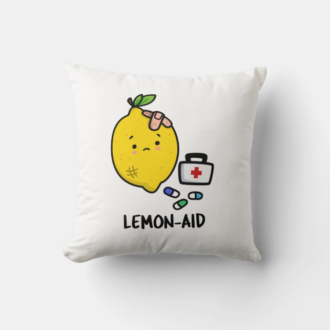 Lemon aid Funny First Aid Lemon Pun Kissen (Vorderseite)