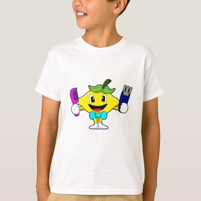Lemon als Friseur mit Comb & Razor T-Shirt (Vorderseite)
