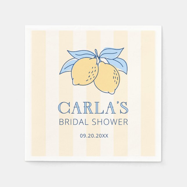 Lemon Amalfi Bridal Shower Serviette (Vorderseite)
