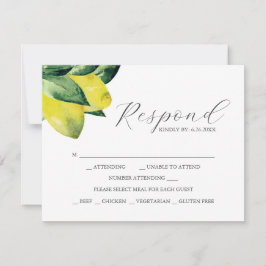 Lemon Amalfi Tile RSVP Cards mit Wahlmöglichkeit Karte