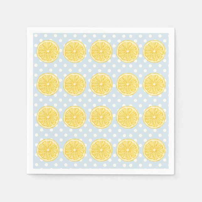 Lemon and Light Blue Summer Napkins Serviette (Vorderseite)