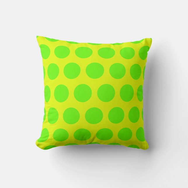 Lemon and Lime Green Polka Dots Kissen (Vorderseite)